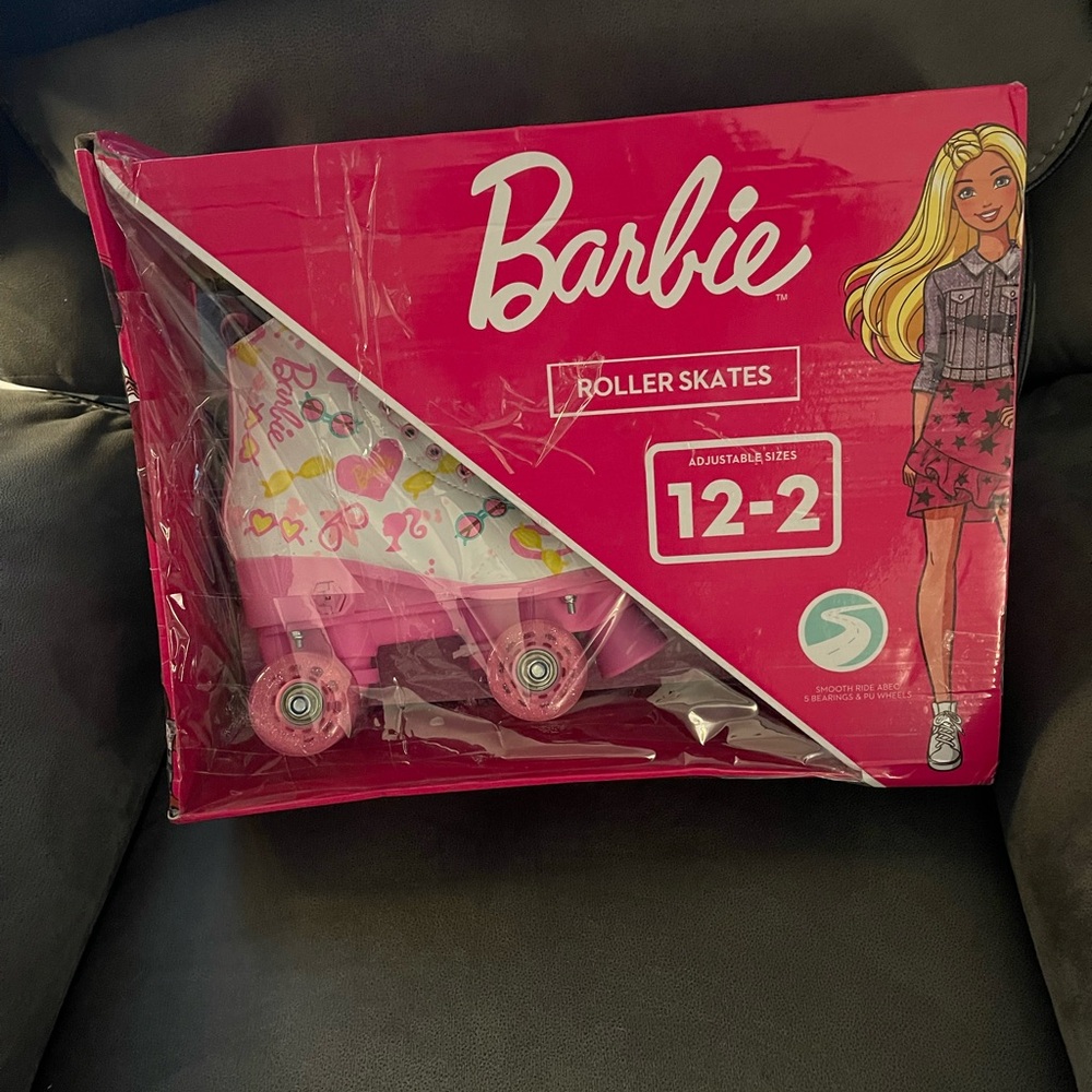 Barbie Pink and White Roller Skates